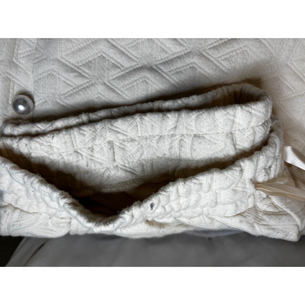 Simply Southern XXL Ivory Quilted Capri Pants Pearl Jewel Rhinestone Embellished - Picture 10 of 11